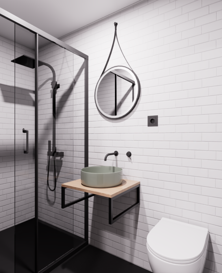 Salle de bain intégrée dans un conteneur sportif 20FT