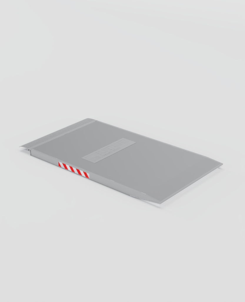 Rampe d’accès en aluminium pour faciliter le chargement et le déchargement des conteneurs maritimes.