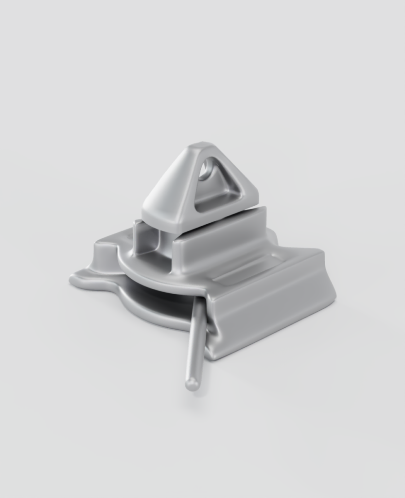 Twist lock inférieur en métal pour sécuriser et fixer les conteneurs maritimes.