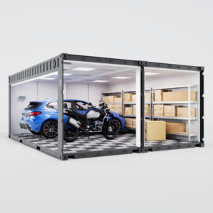 Cargo Garage 20 vue intérieure 3/4 ouvert