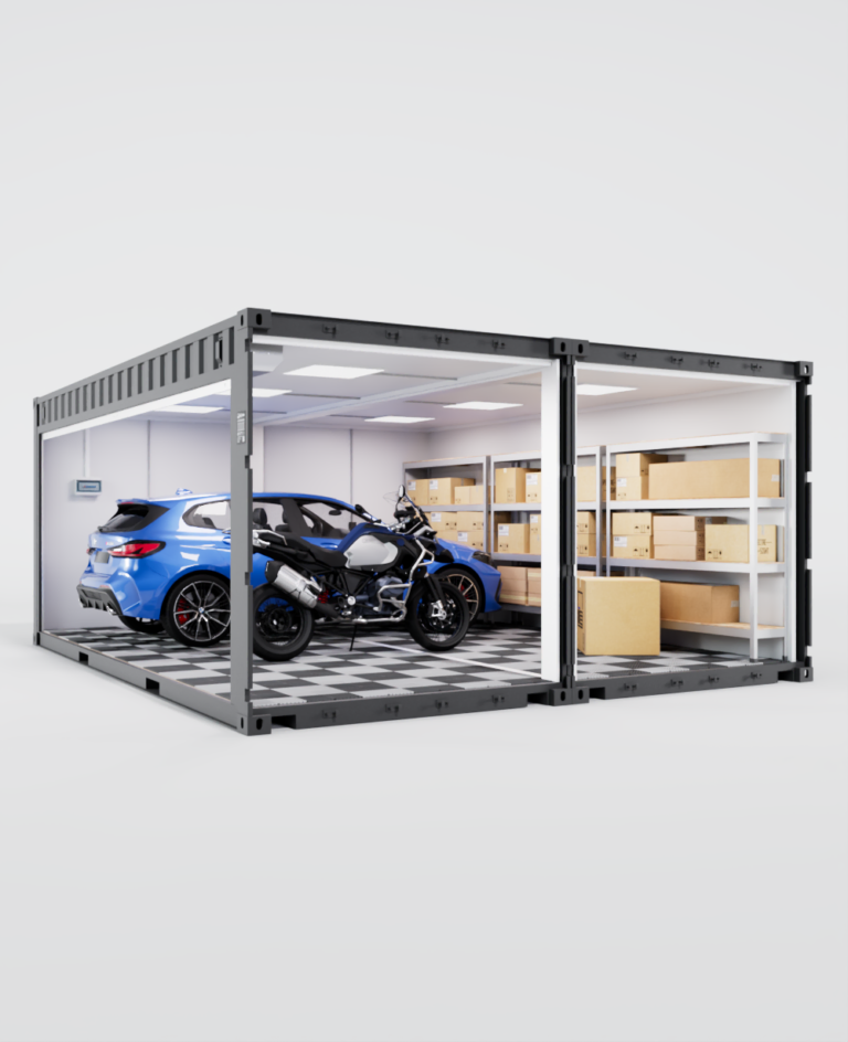 Cargo Garage 20 vue intérieure 3/4 ouvert