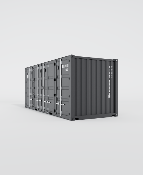 Conteneur maritime 20FT Open Side vu en angle 60 degrés