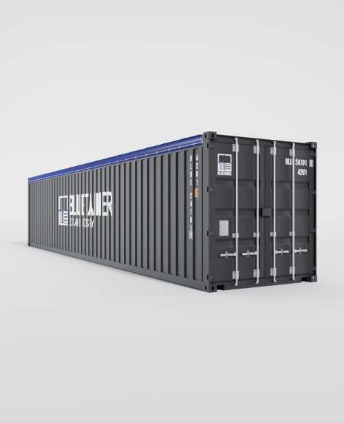 Conteneur maritime 40FT Open Top en vue à 60 degrés