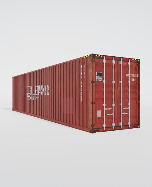 Conteneur maritime 40FT High Cube d’occasion en vue à 60 degrés