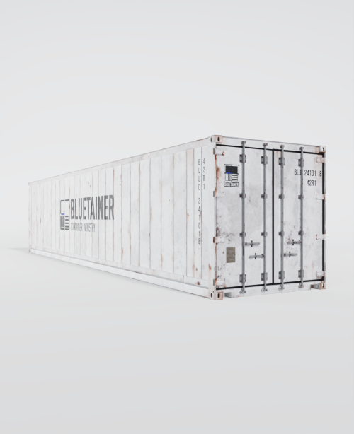 Conteneur maritime 40FT Reefer d’occasion en vue à 60 degrés