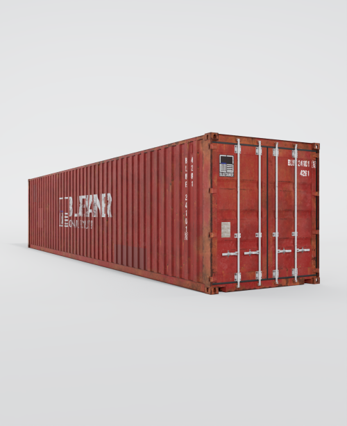 Conteneur maritime 40FT d’occasion en vue à 60 degrés